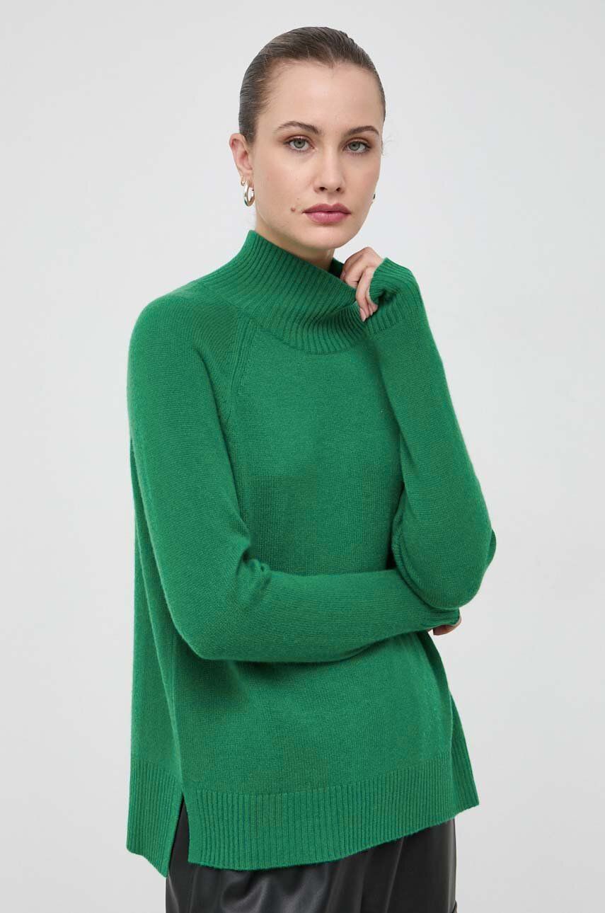 Weekend Max Mara pulover de casmir culoarea verde, light, cu turtleneck