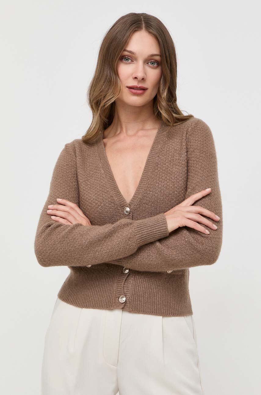 

Кардиган с примесью шерсти Guess цвет коричневый лёгкий