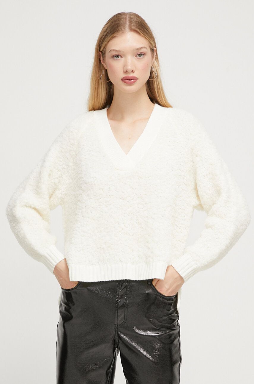 UGG pulover de lana femei, culoarea bej
