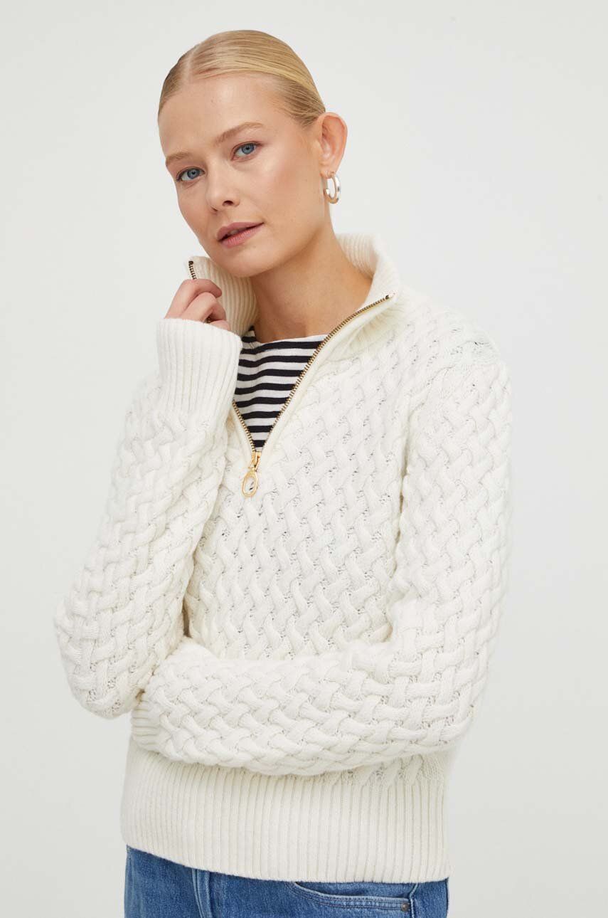 G-Star Raw pulover de lana femei, culoarea bej, călduros