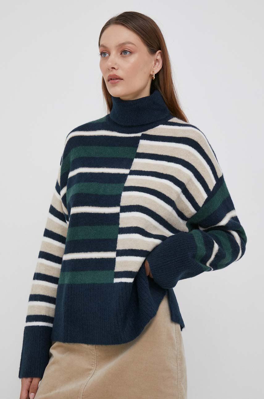 Pepe Jeans pulover din amestec de lana femei, călduros, cu guler