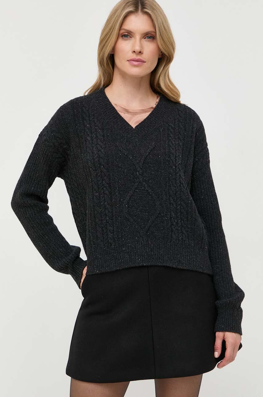 Max Mara Leisure pulover de lana femei, culoarea negru
