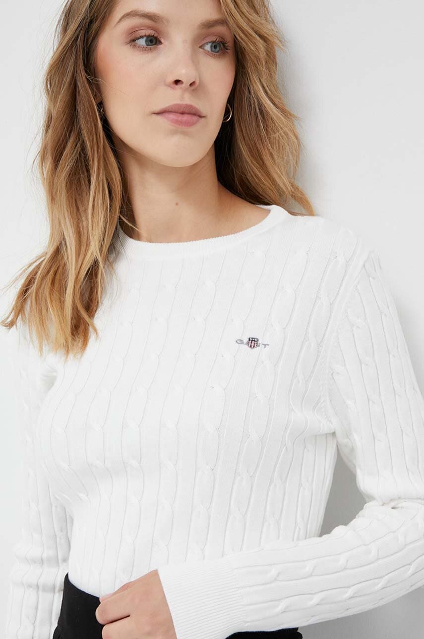 Gant pulover femei, culoarea alb, 4800100