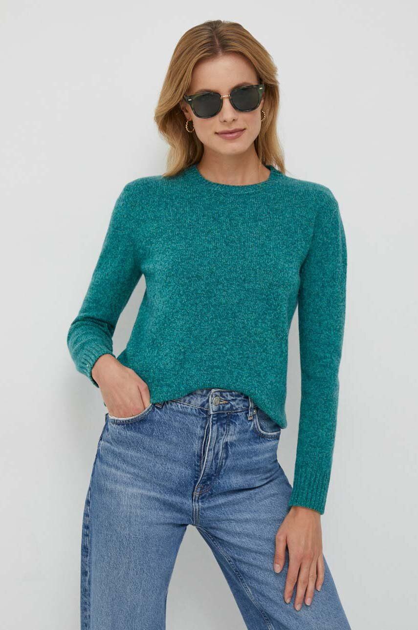 United Colors of Benetton pulover de lana femei, culoarea verde