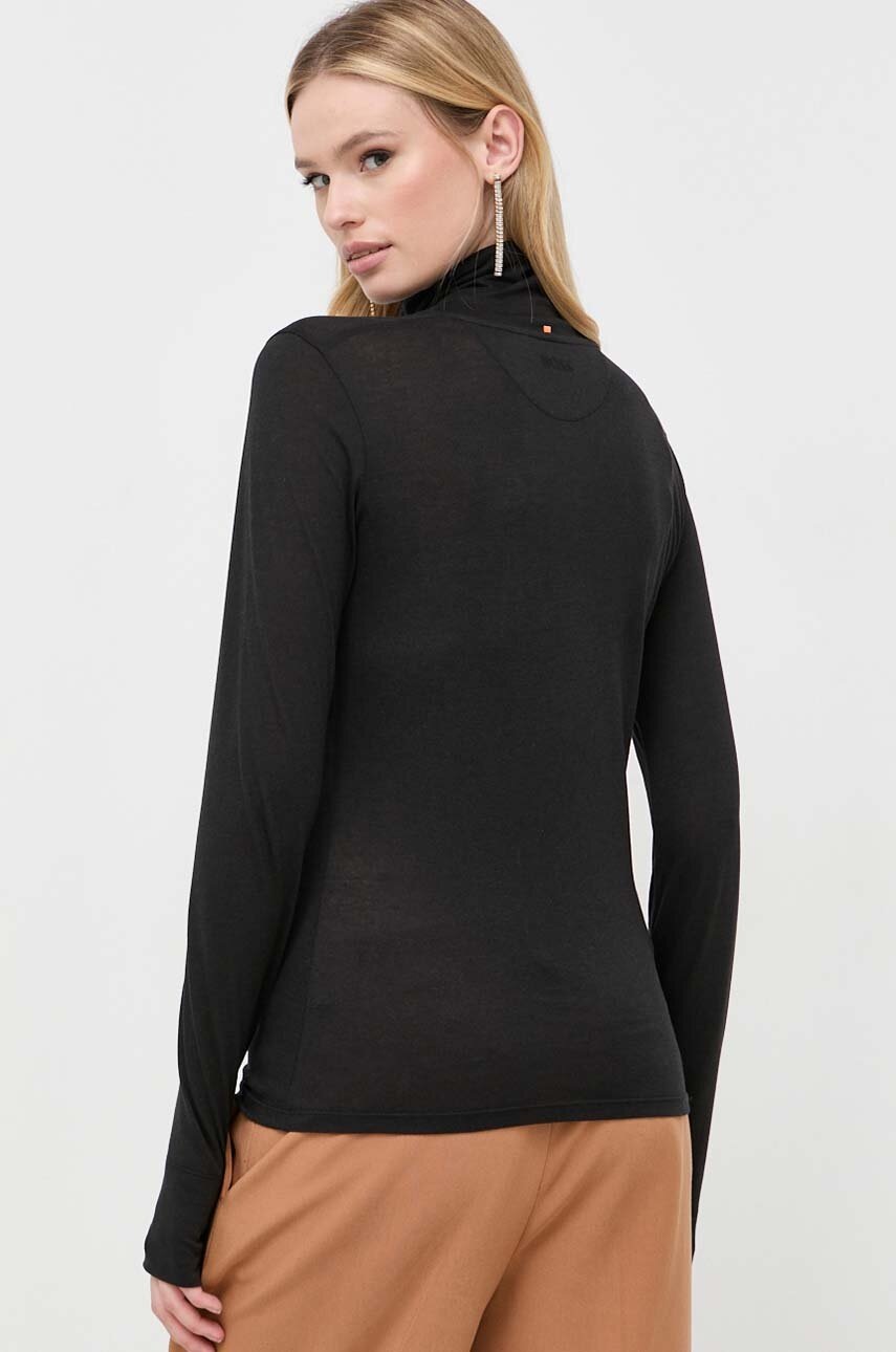 Longsleeve Boss Orange BOSS ORANGE χρώμα: μαύρο φωτογραφία