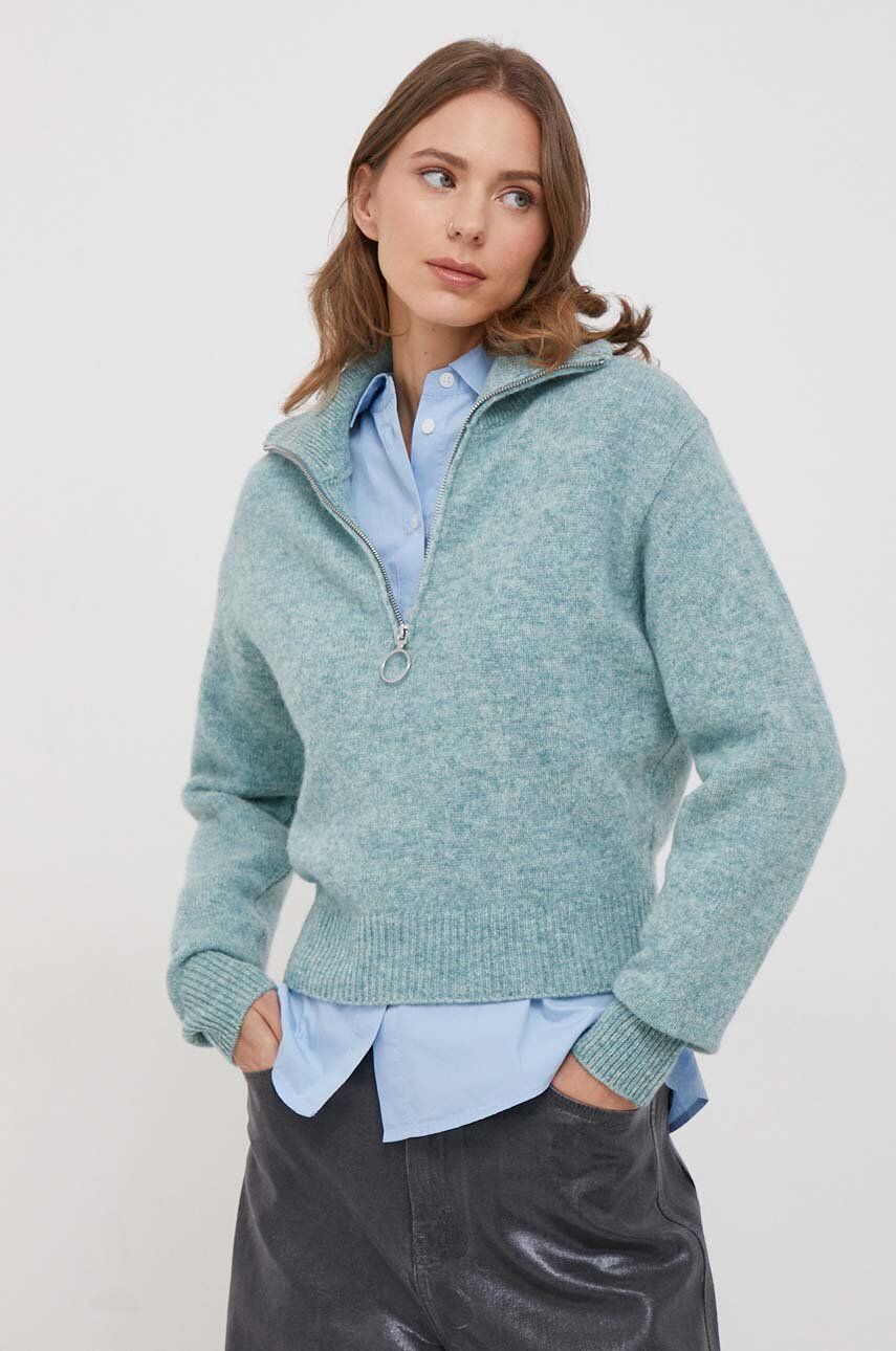 United Colors of Benetton pulover de lana femei, cu turtleneck