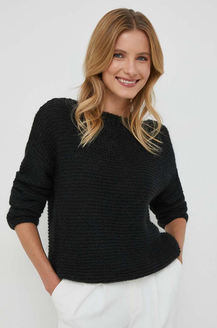 United Colors of Benetton pulover din amestec de lana femei, culoarea negru