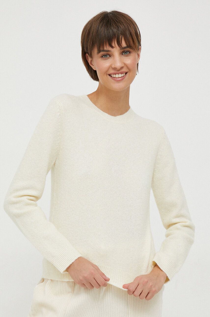 United Colors of Benetton pulover din amestec de lana femei, culoarea bej, light