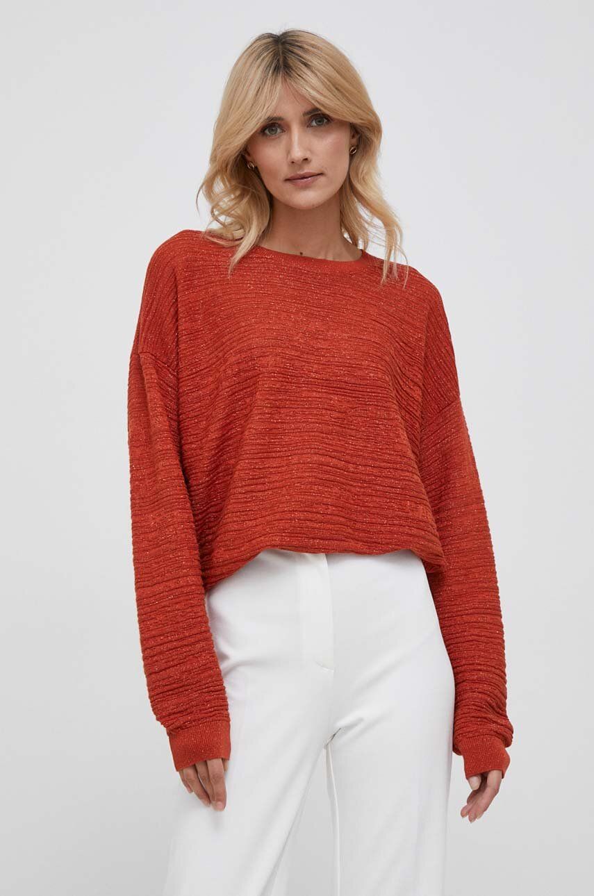 Sisley pulover femei, culoarea portocaliu, light