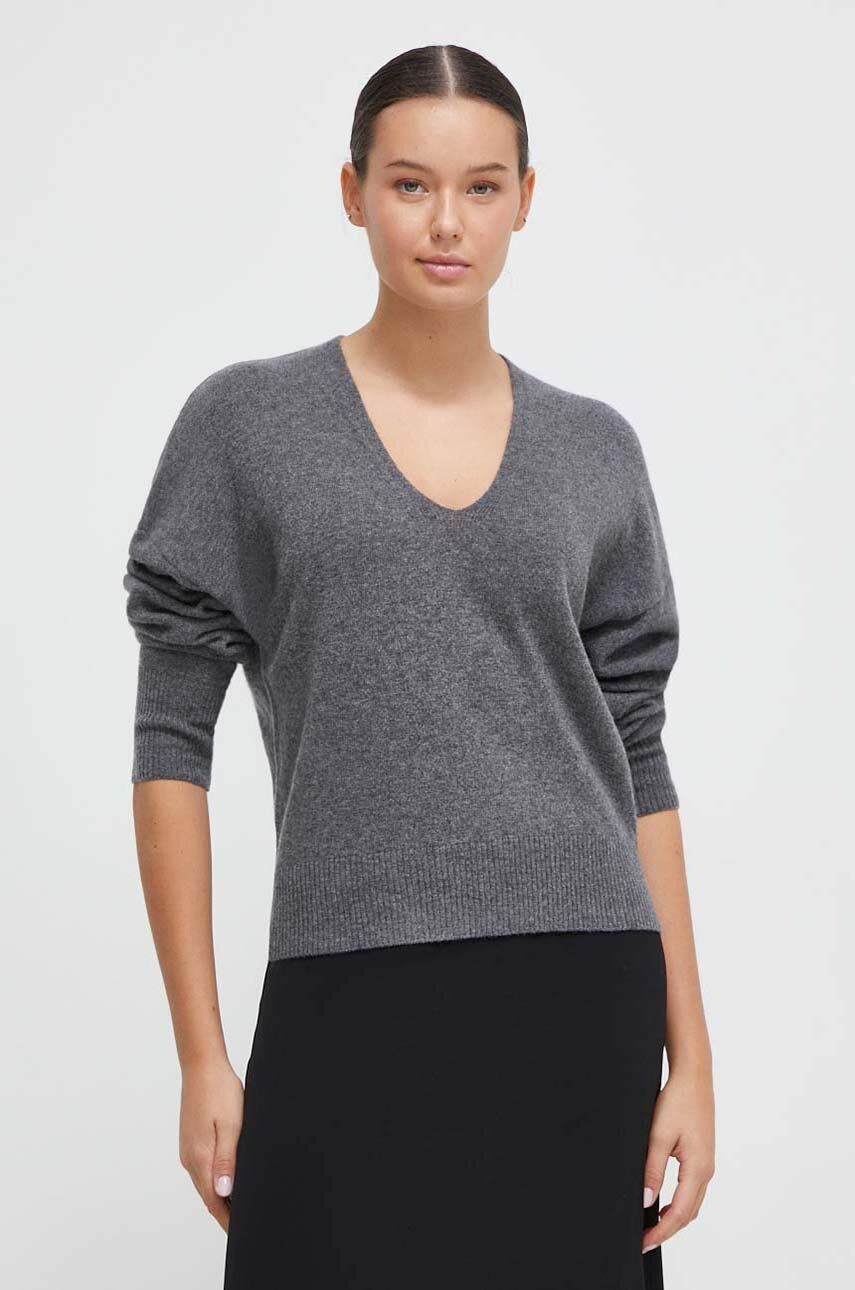 Sisley pulover de lana femei, culoarea gri, light