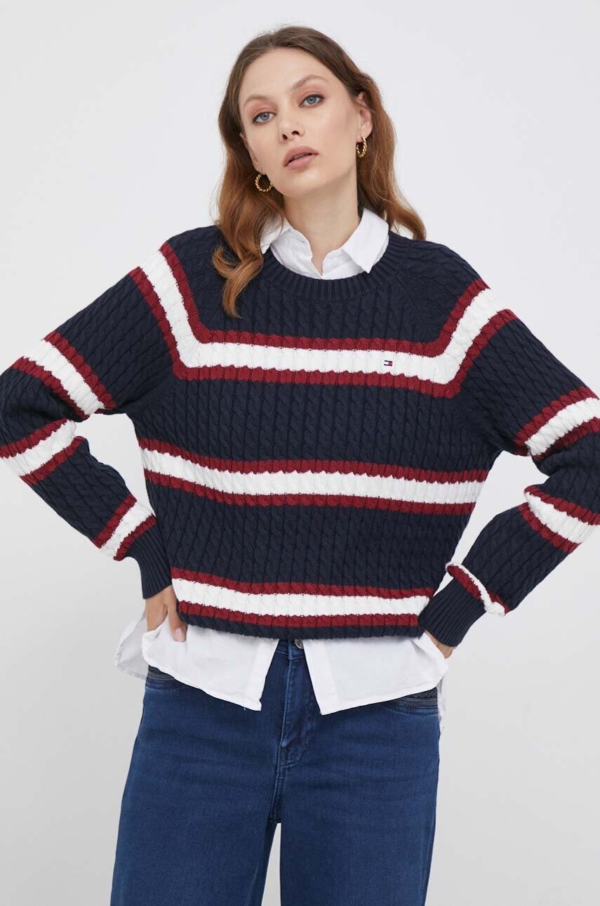 

Бавовняний светр Tommy Hilfiger колір синій