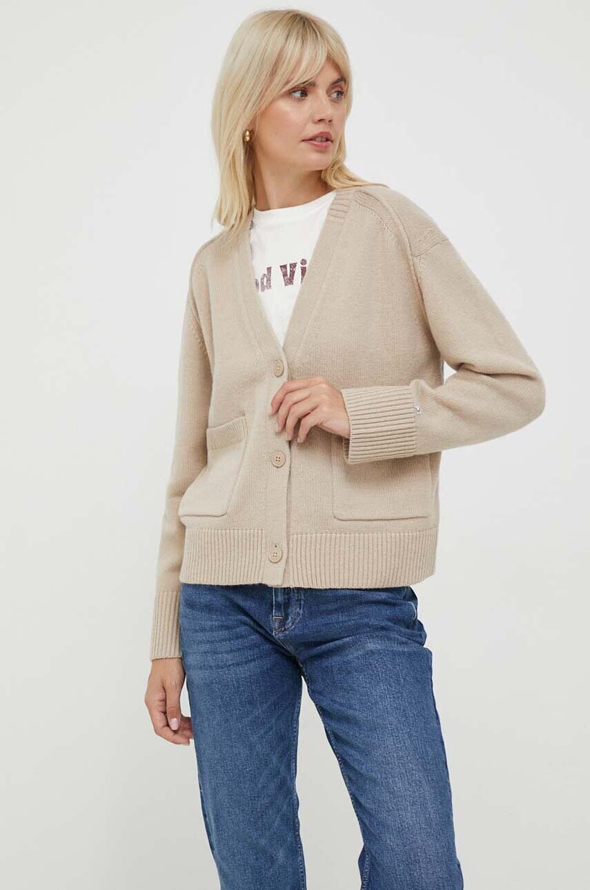

Жилетка с вълна Tommy Hilfiger в бежово WW0WW39922, Бежов