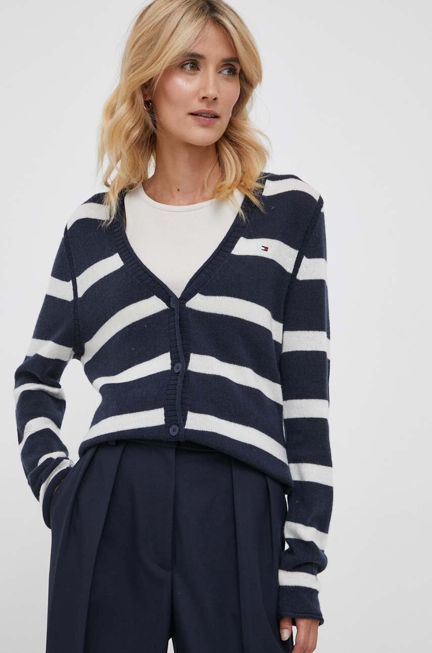 

Вовняний кардиган Tommy Hilfiger колір синій легкий