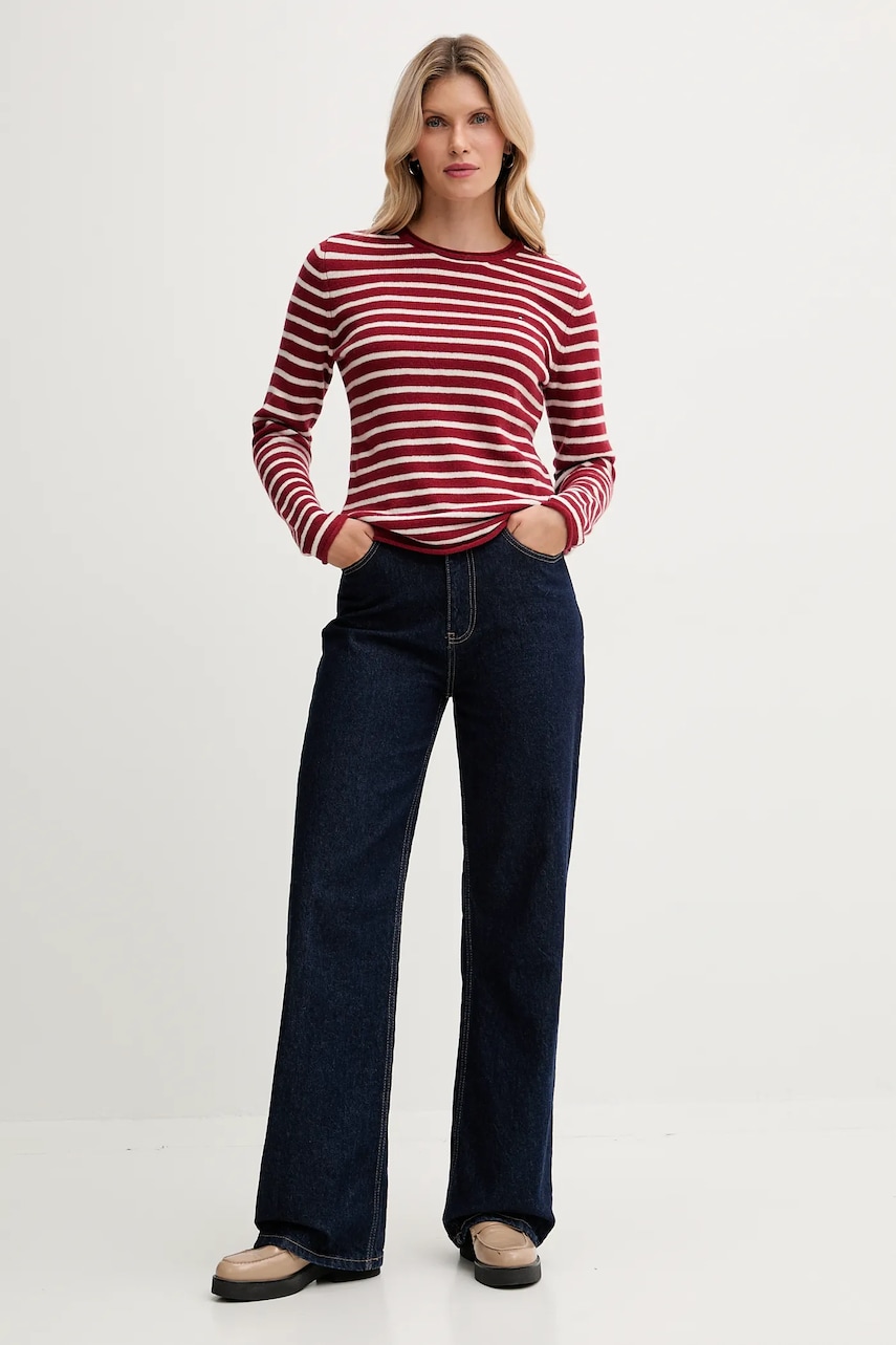 Шерстяной свитер Tommy Hilfiger цвет синий лёгкий WW0WW40264 Шерстяной свитер Tommy Hilfiger цвет синий лёгкий WW0WW40264