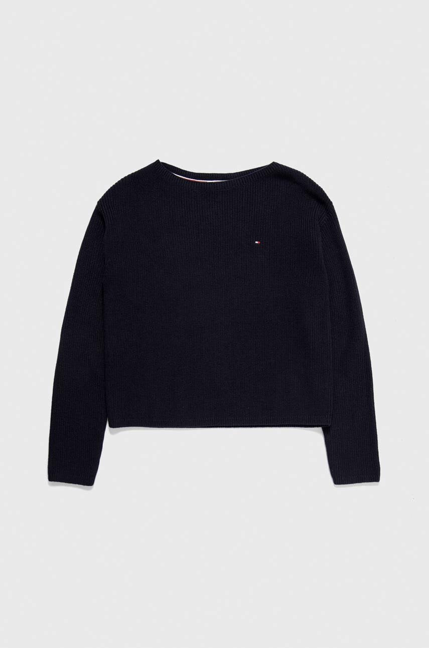 

Памучен пуловер Tommy Hilfiger в тъмносиньо от лека материя WW0WW40345, Тъмносин