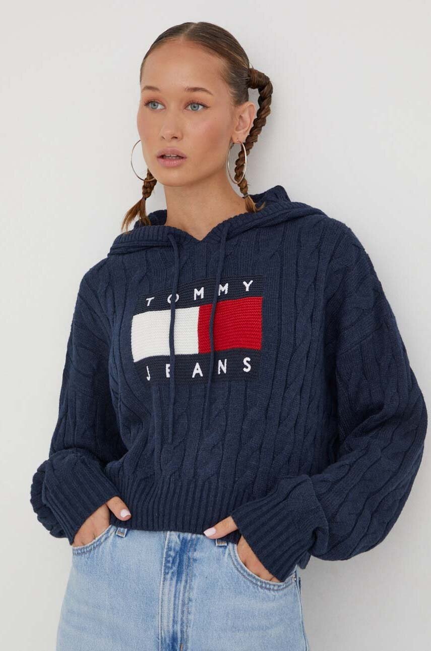 

Свитер Tommy Jeans женский цвет синий