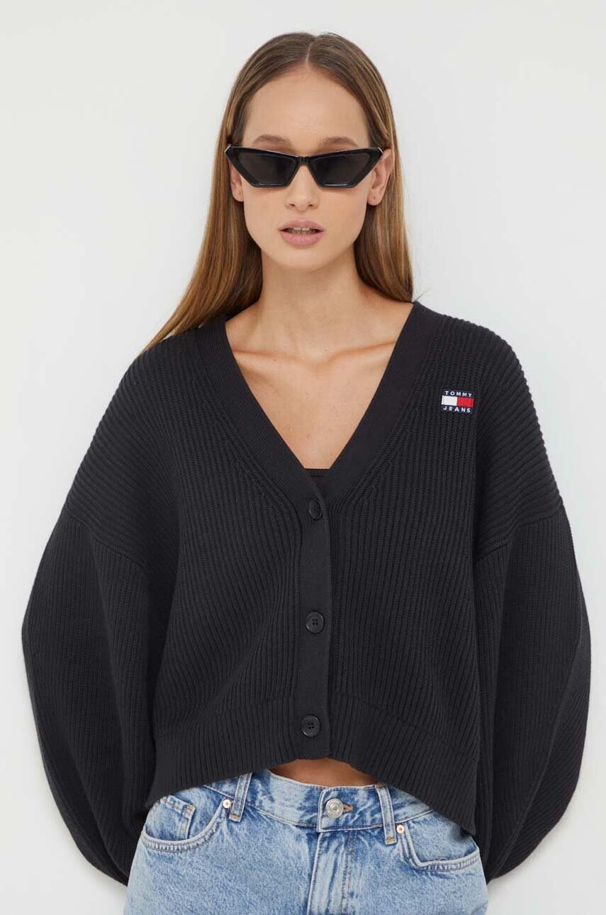 

Бавовняний кардиган Tommy Jeans колір чорний