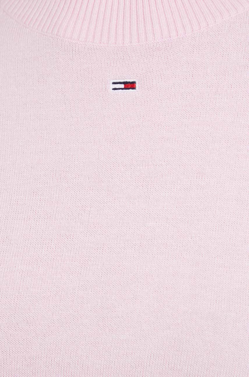 Tommy Jeans sweter damski kolor różowy lekki