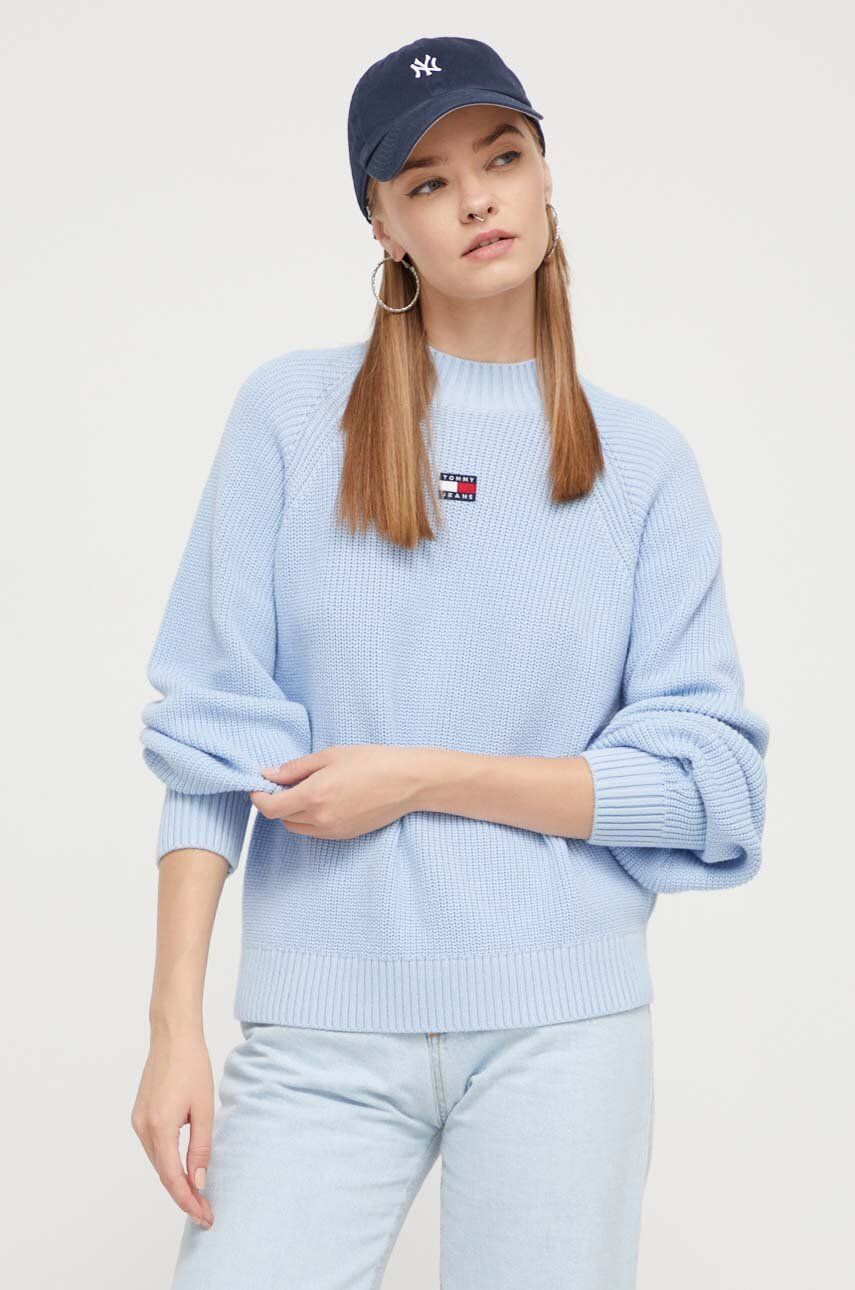 Tommy Jeans pulover de bumbac cu turtleneck