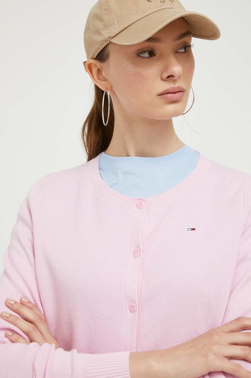

Джемпер Tommy Jeans жіночий колір рожевий легкий