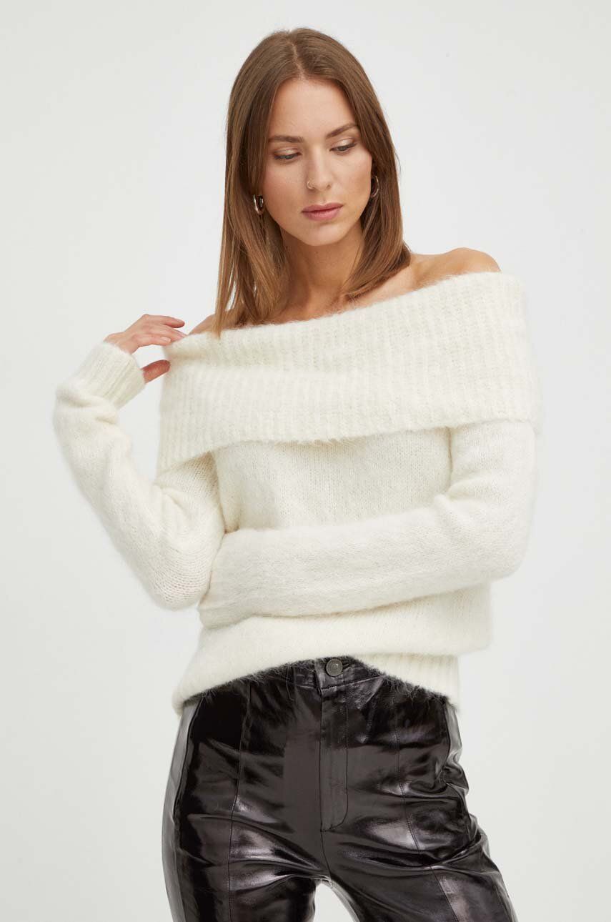 BA&SH pulover de lana femei, culoarea bej, light