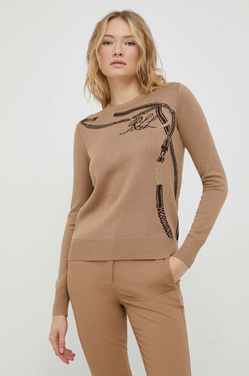 

Светр Lauren Ralph Lauren жіночий колір бежевий легкий