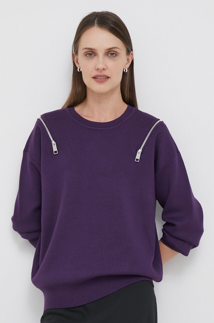 Dkny pulover femei, culoarea violet, light