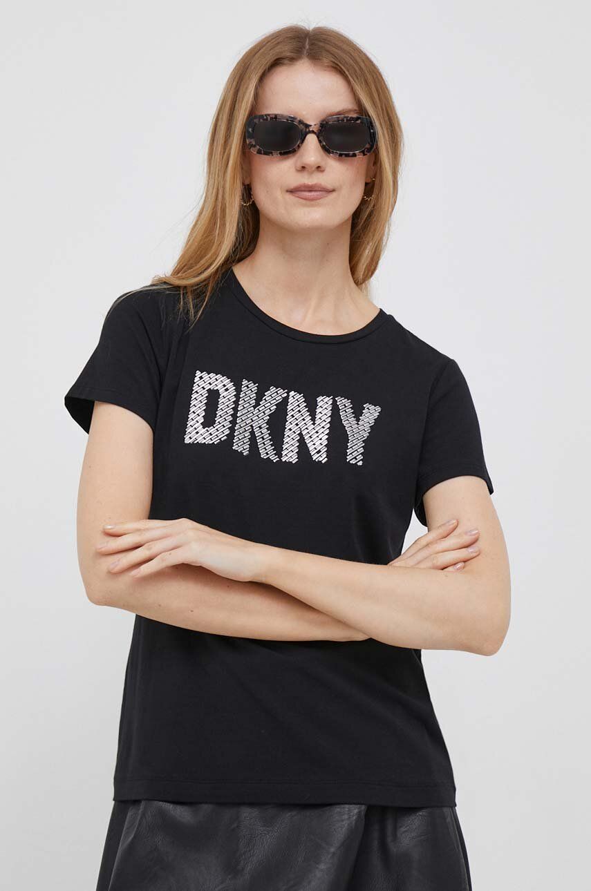 Dkny tricou femei, culoarea negru