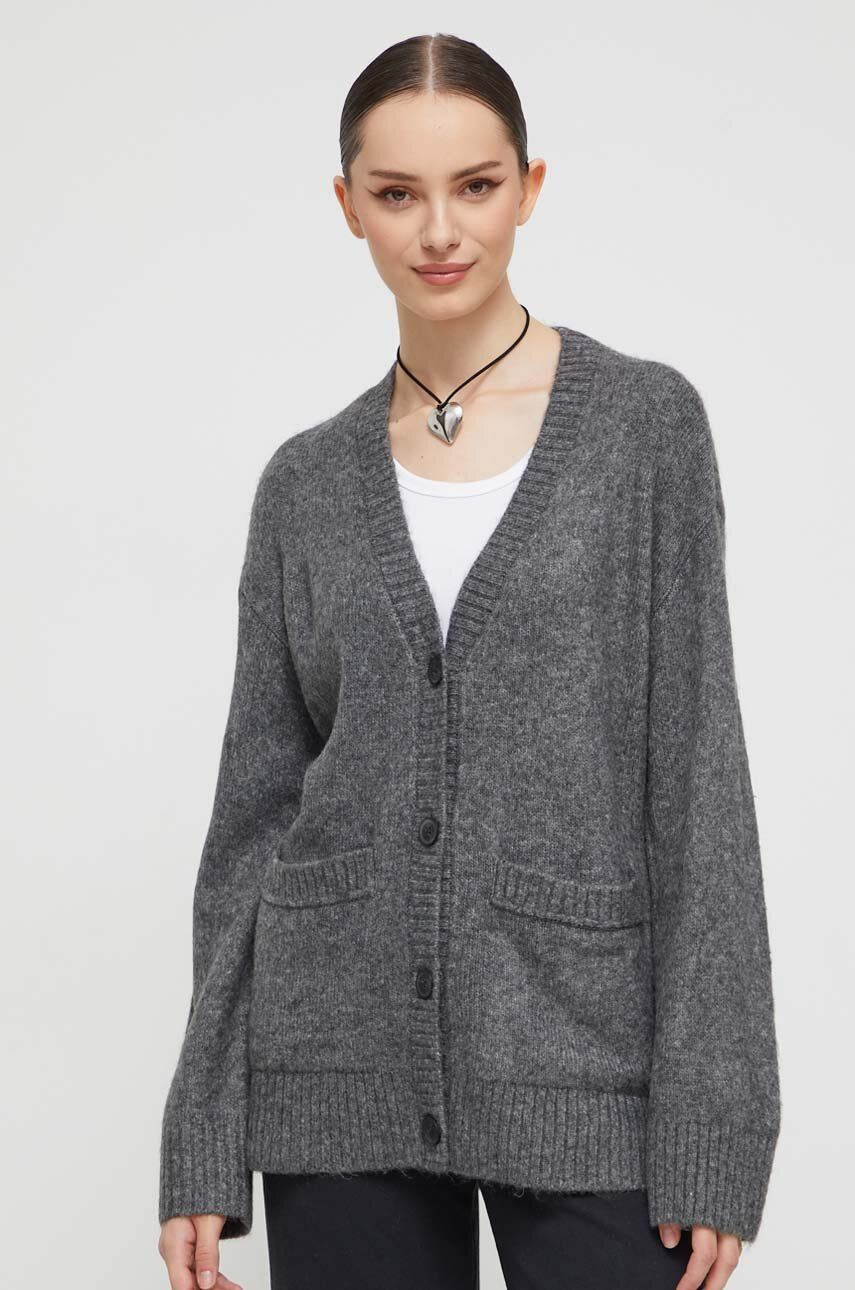 Abercrombie & Fitch cardigan femei, culoarea gri, călduros