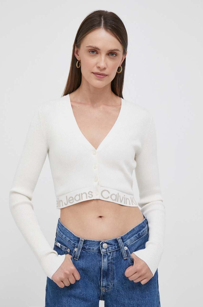 

Жилетка Calvin Klein Jeans в бежово от лека материя, Бежов