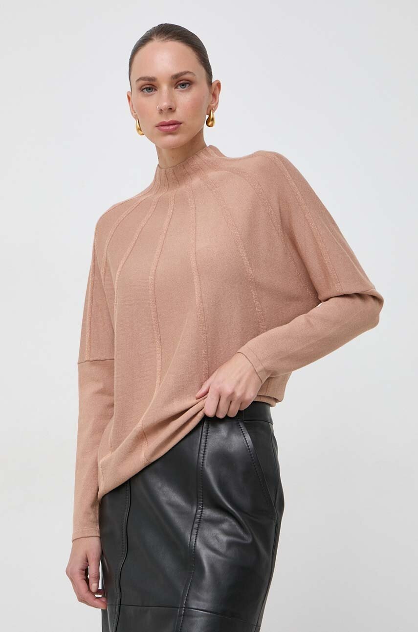 Morgan pulover femei, culoarea bej, light, cu turtleneck