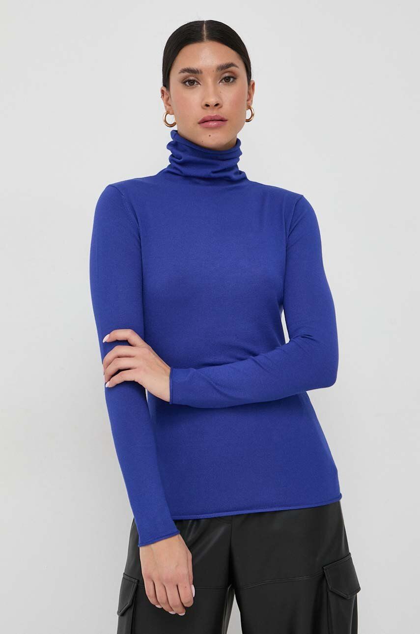 MAX&Co. pulover femei, culoarea violet, light, cu guler