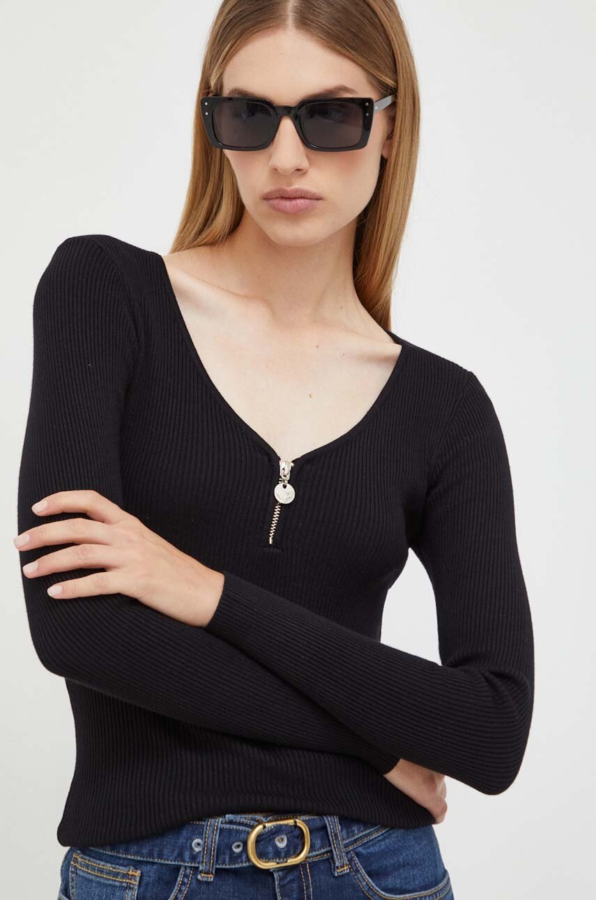 Morgan pulover femei, culoarea negru, light