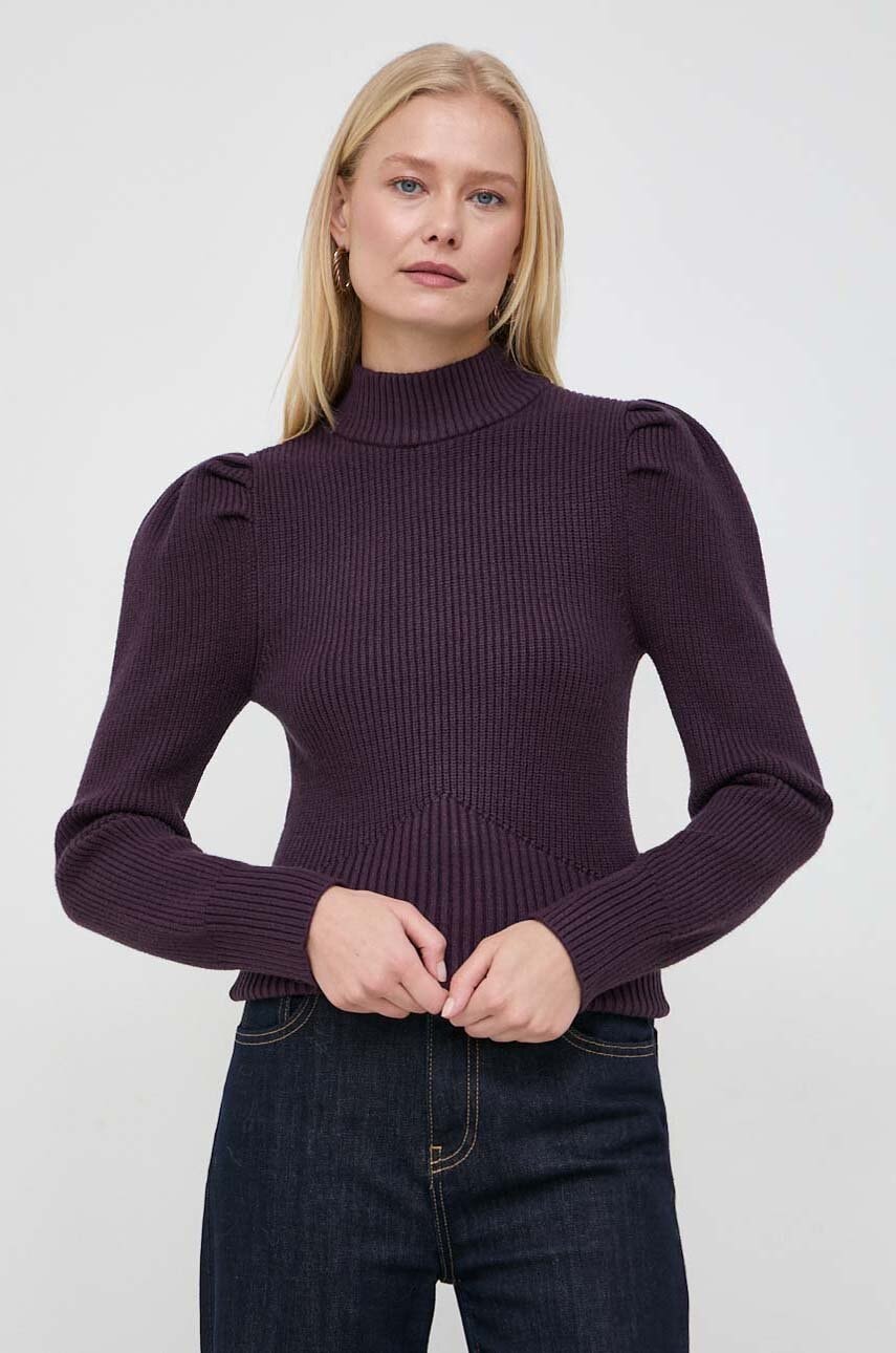 Morgan pulover femei, culoarea violet, cu turtleneck