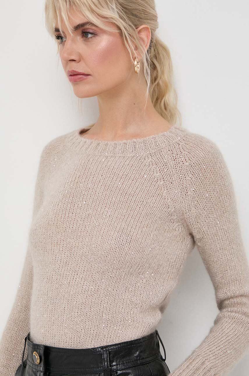 Marella pulover din amestec de lana femei, culoarea bej