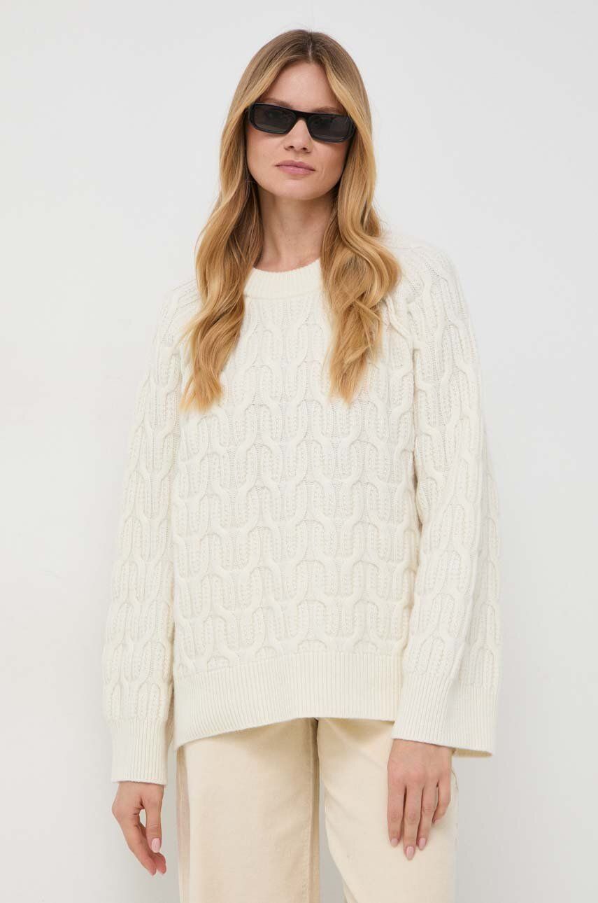 Ivy Oak pulover de lana femei, culoarea bej, călduros
