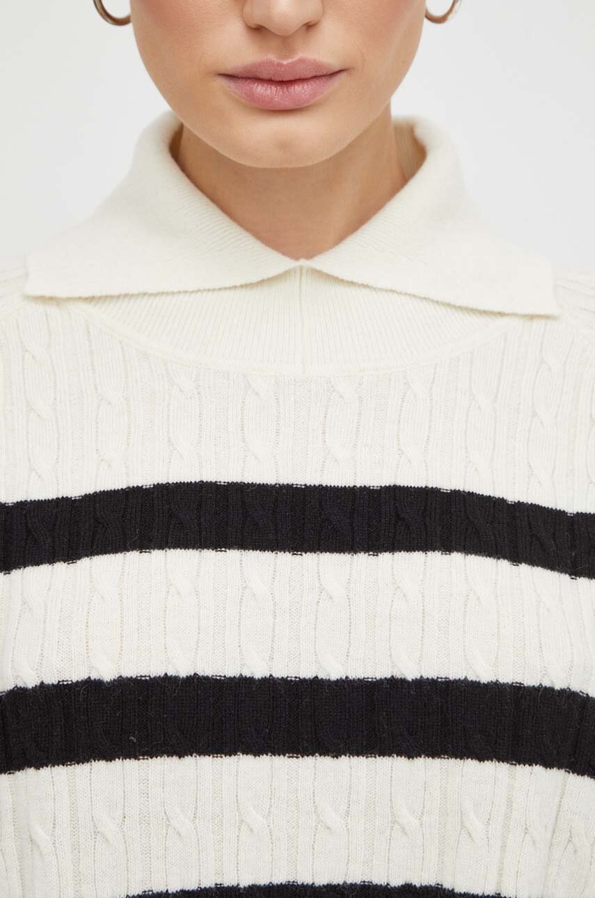 Μάλλινο πουλόβερ Lovechild γυναικεία, χρώμα: μπεζ φωτογραφία