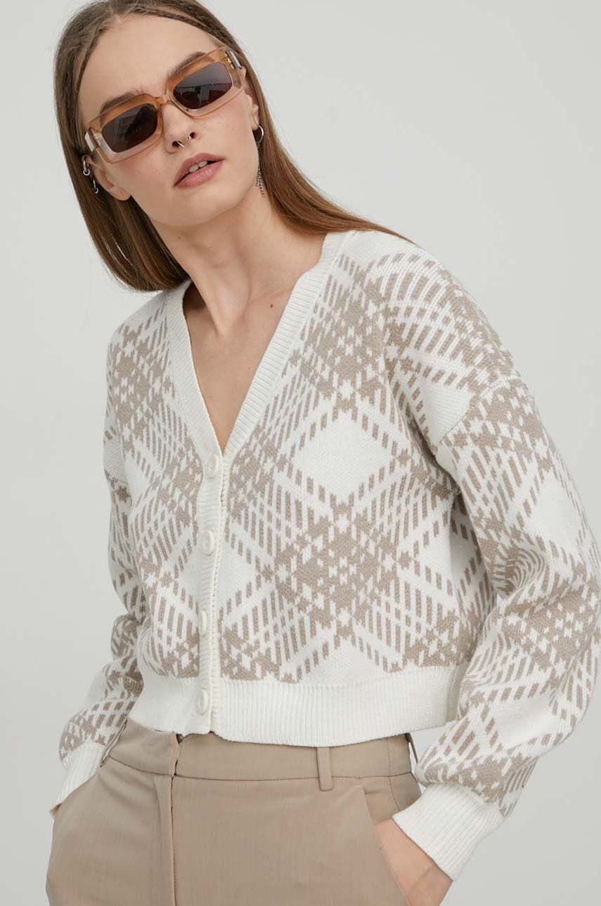 Hollister Co. Cardigan Femei, Culoarea Alb