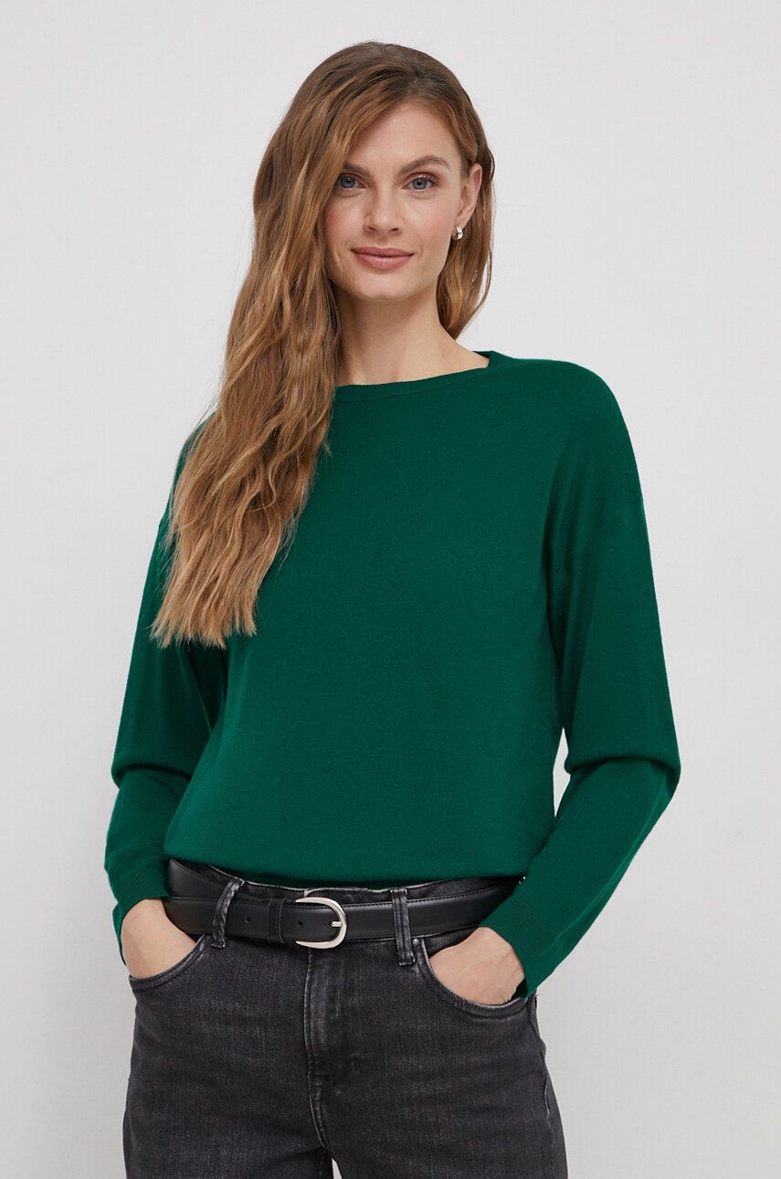 United Colors of Benetton pulover femei, culoarea verde, light