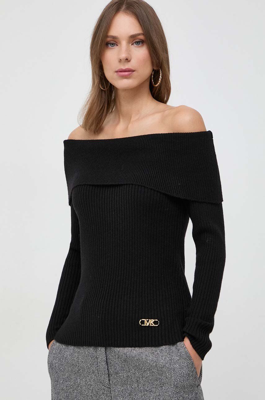 Michael Michael Kors Pulover De Lana Femei, Culoarea Negru