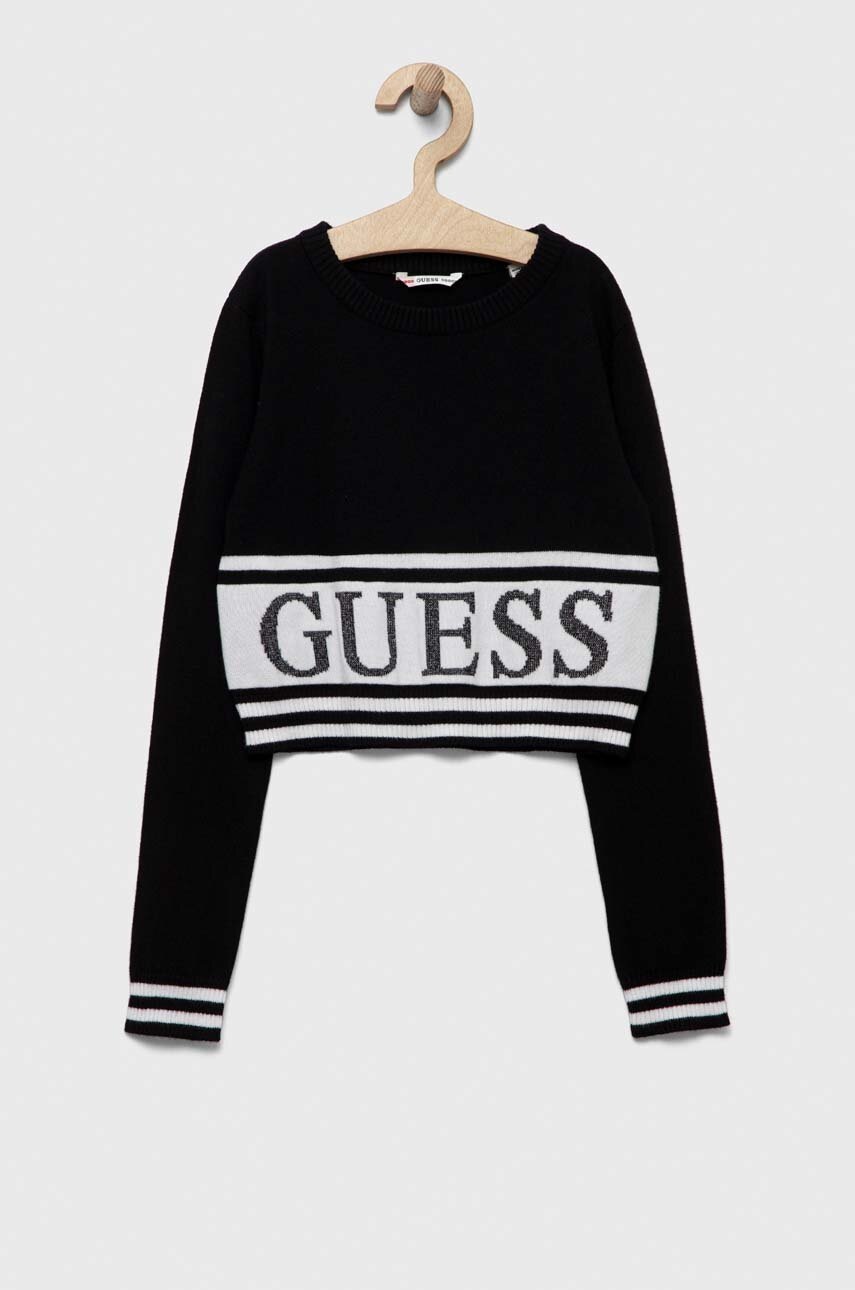 

Дитячий светр Guess колір чорний легкий