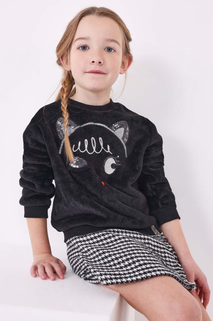 Mayoral bluza copii culoarea negru, cu imprimeu