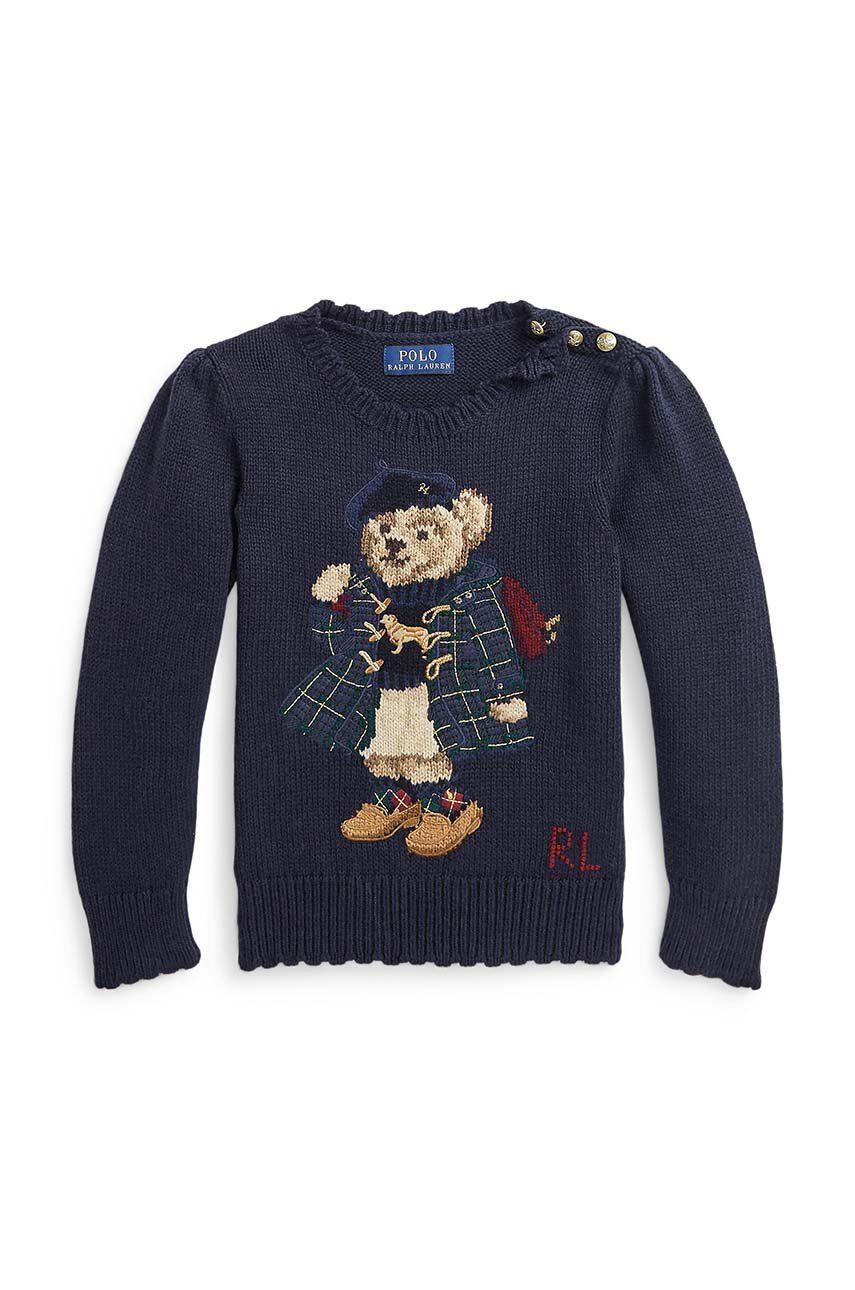 Levně Dětský bavlněný svetr Polo Ralph Lauren černá barva, lehký