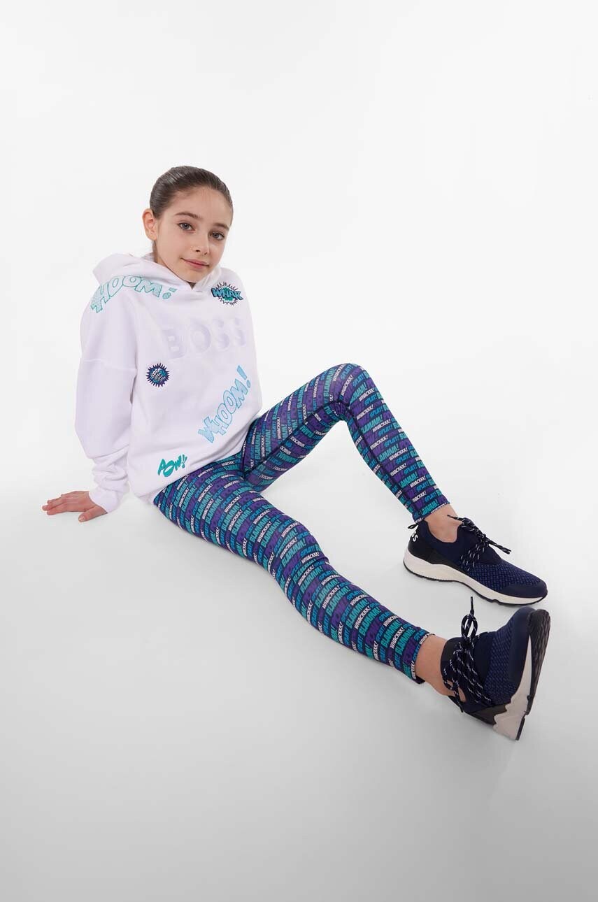 BOSS bluza copii culoarea alb, cu gluga, modelator