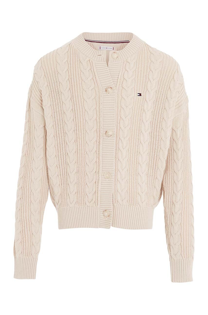 

Дитячий бавовняний кардиган Tommy Hilfiger колір бежевий легкий