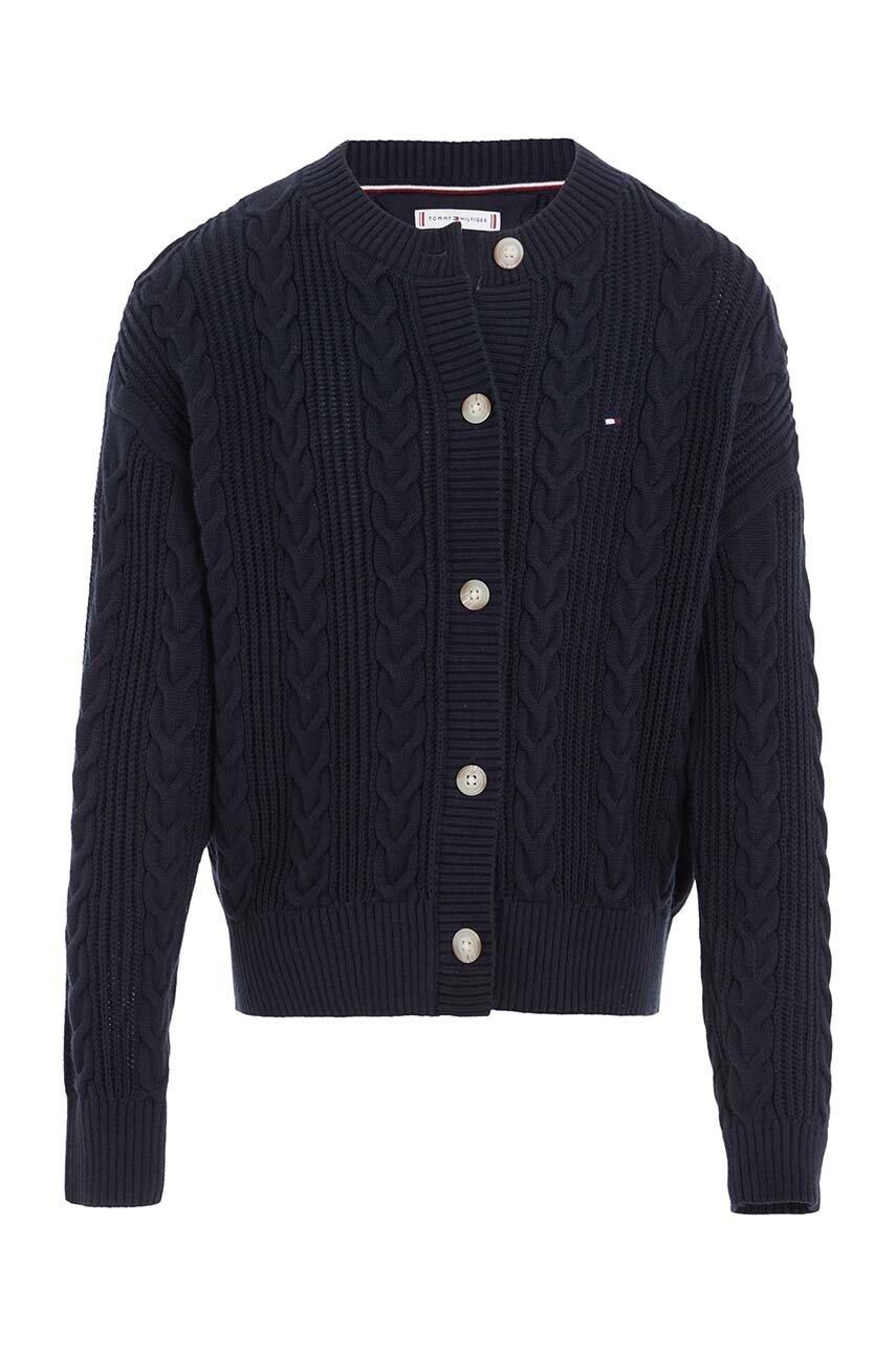 

Дитячий бавовняний кардиган Tommy Hilfiger колір синій легкий