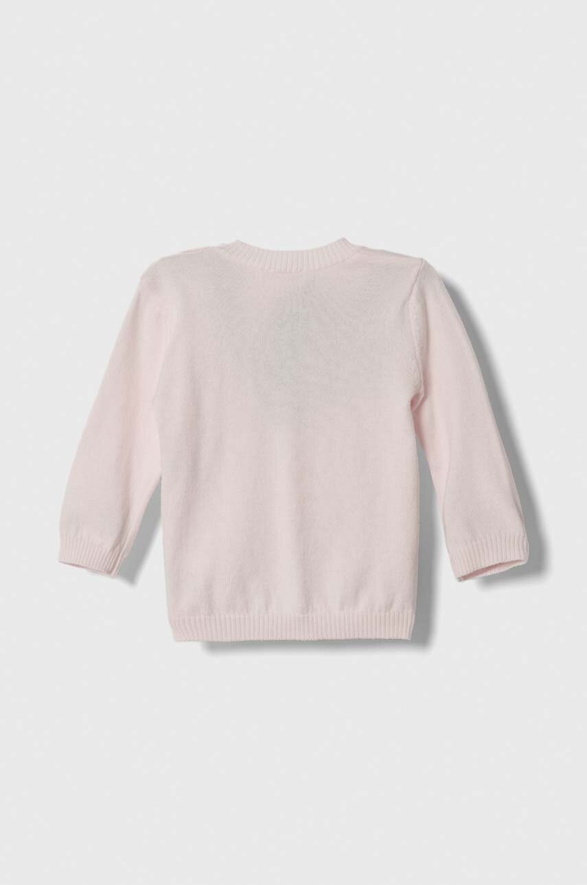 Хлопковый свитер для младенцев United Colors of Benetton цвет розовый лёгкий