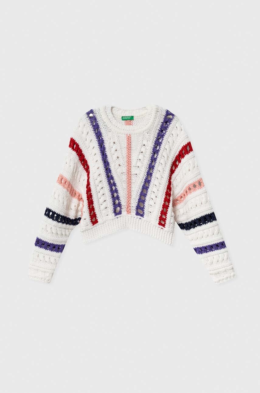 

Дитячий светр United Colors of Benetton колір білий легкий