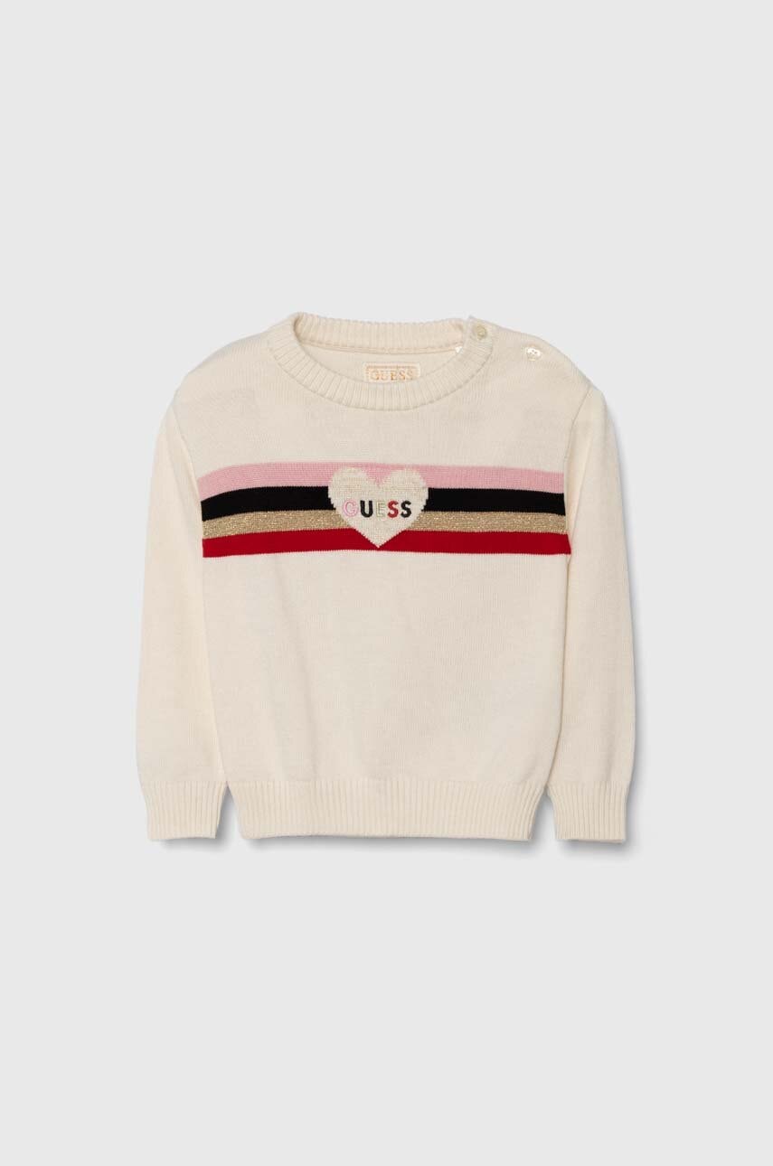 Свитер для младенцев Guess цвет бежевый Свитер для младенцев Guess цвет бежевый