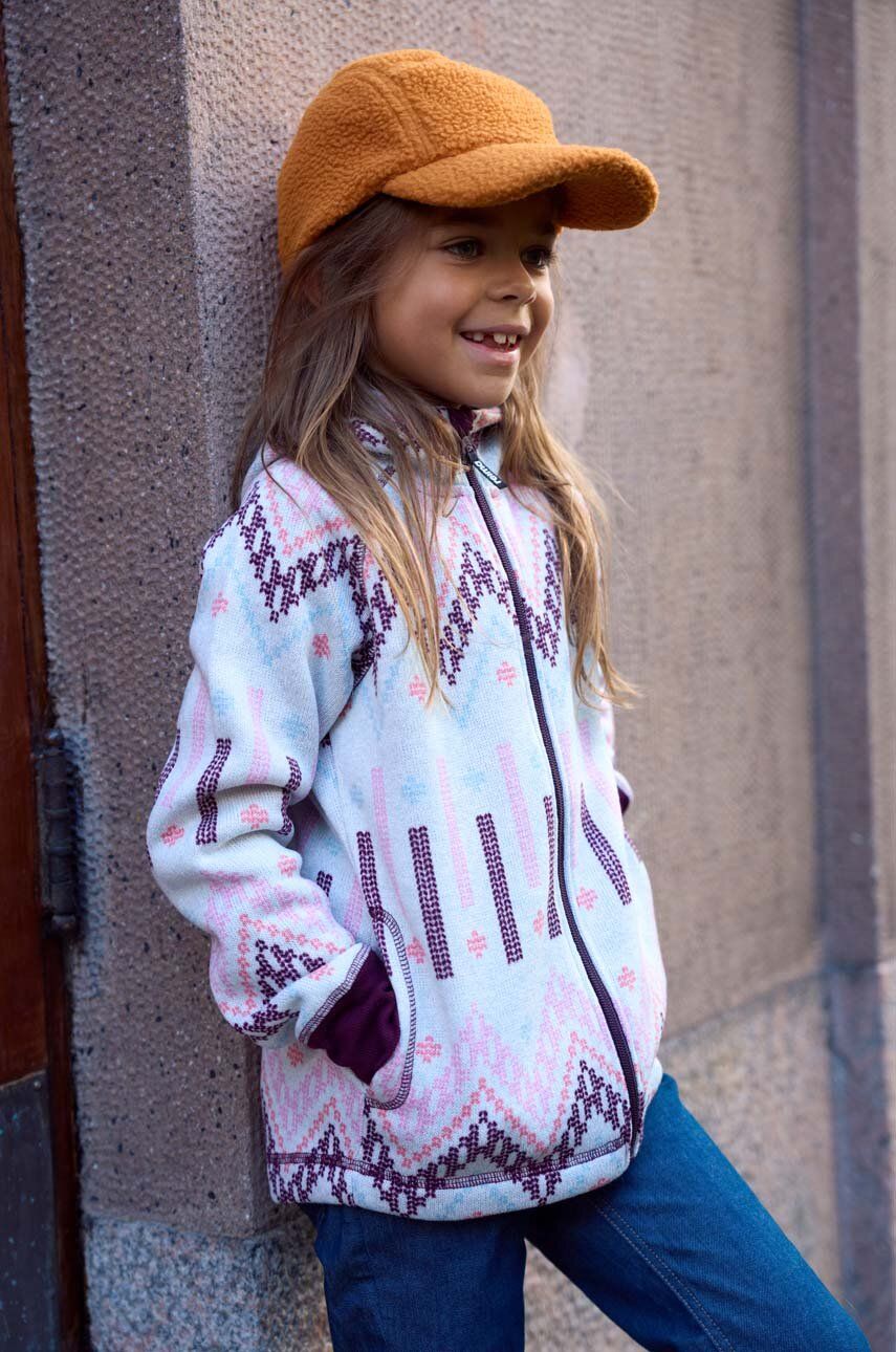 E-shop Dětská mikina Reima Northern růžová barva, s kapucí, vzorovaná